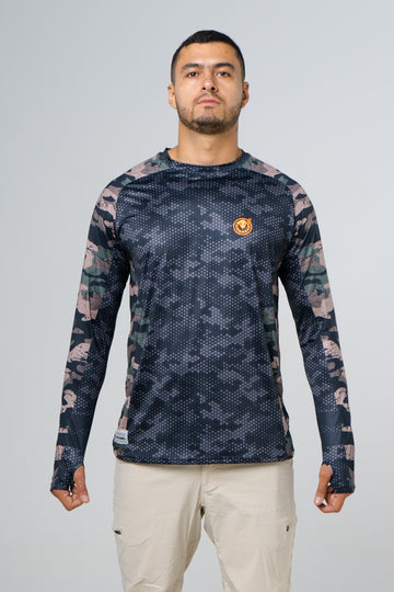 JERSEY CUELLO REDONDO OJAL DEDO CAMMO NEGRO BEIGE TAUPE 8056