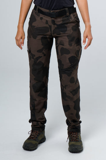 PANTALÓN LICRADO CAMMO NEBULOSO OCRE OSCURO NEGRO 8088