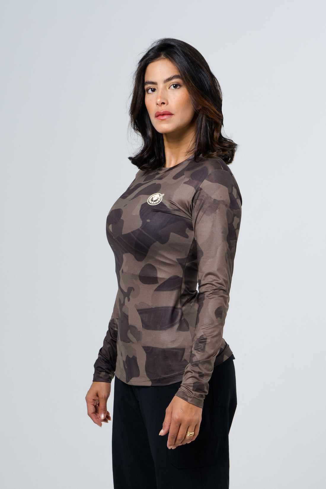 JERSEY CUELLO REDONDO DAMA CAMMO NEBULOSO OCRE  OSCURO 8006