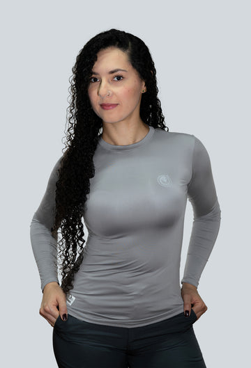Jersey cuello redondo gris fondo entero