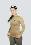 Jersey cuello redondo ocre fondo entero