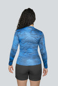 Jersey cuello redondo textura relieve azul rey