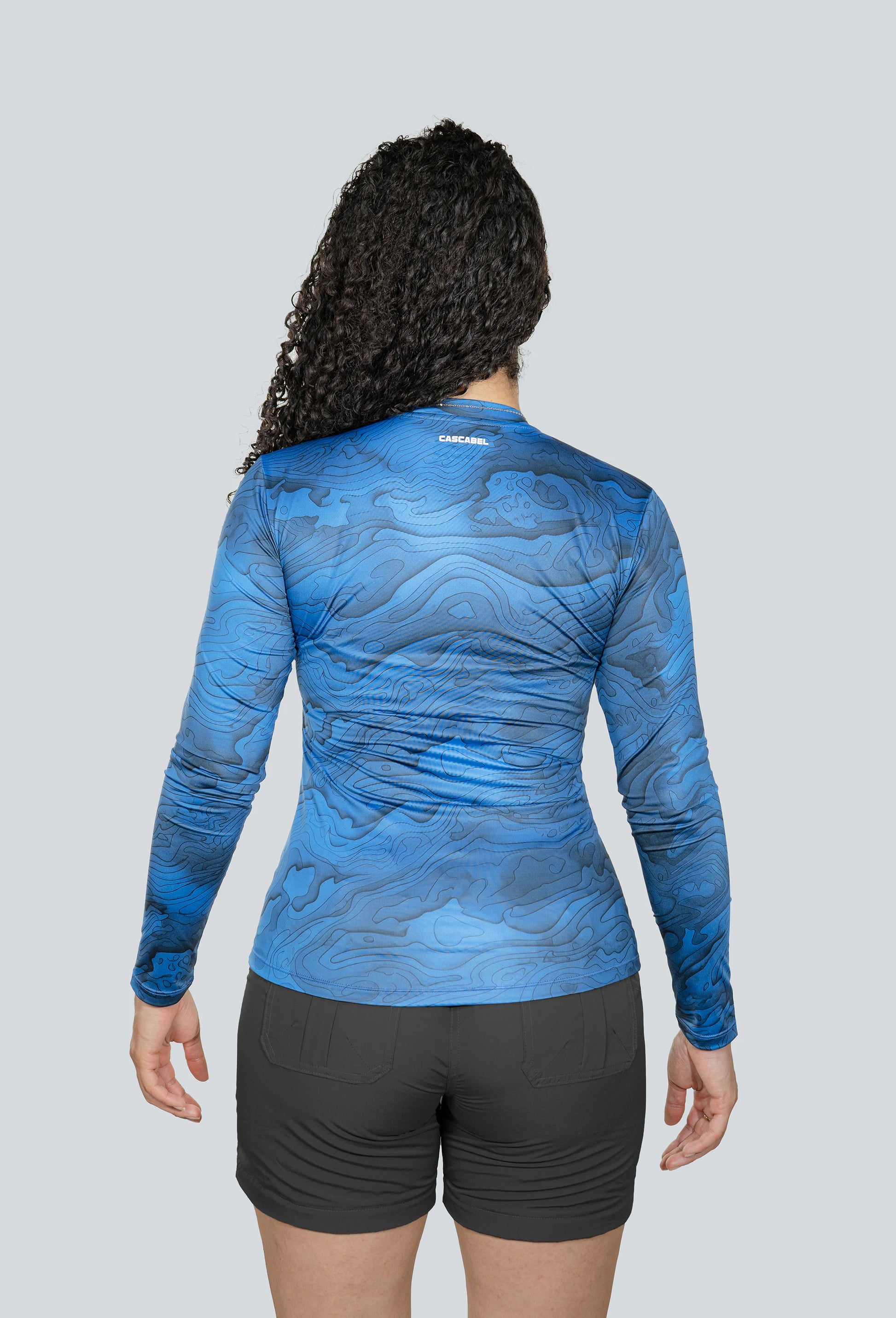 Jersey cuello redondo textura relieve azul rey