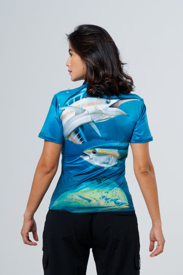 CAMISETA EN LICRA MIXTO MAR MARLIN ATUN DORADO 8017