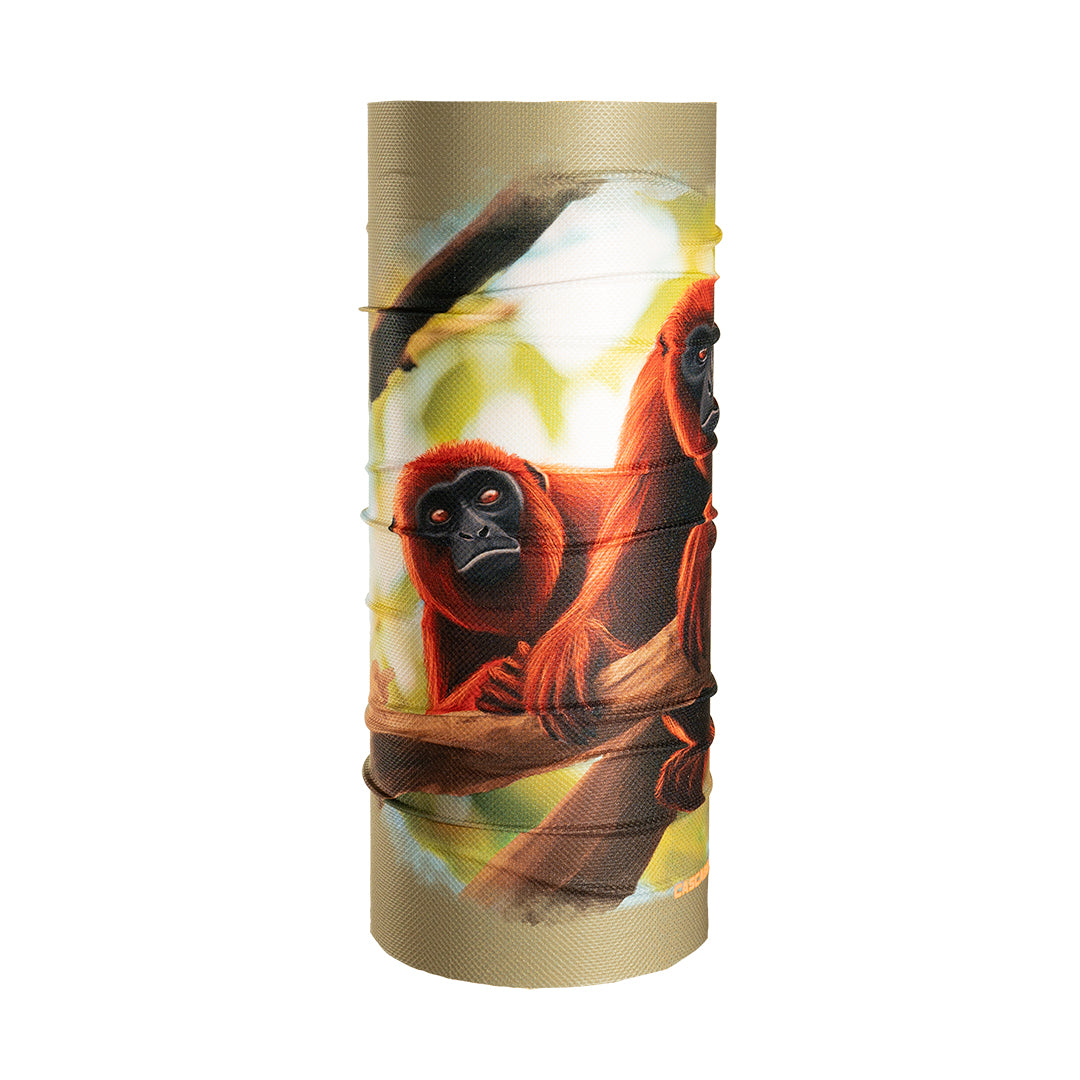 MAFEO PROTECTOR FACIALUV MONO AULLADOR FONDO ENTERO OLIVA 8024