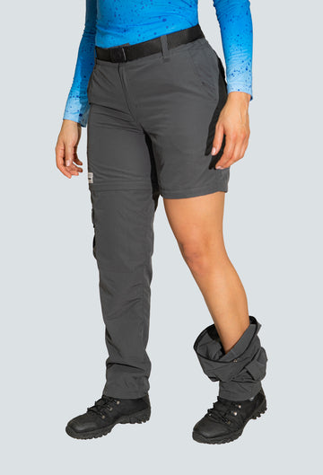 Pantalón convertible outdoor gris fondo entero