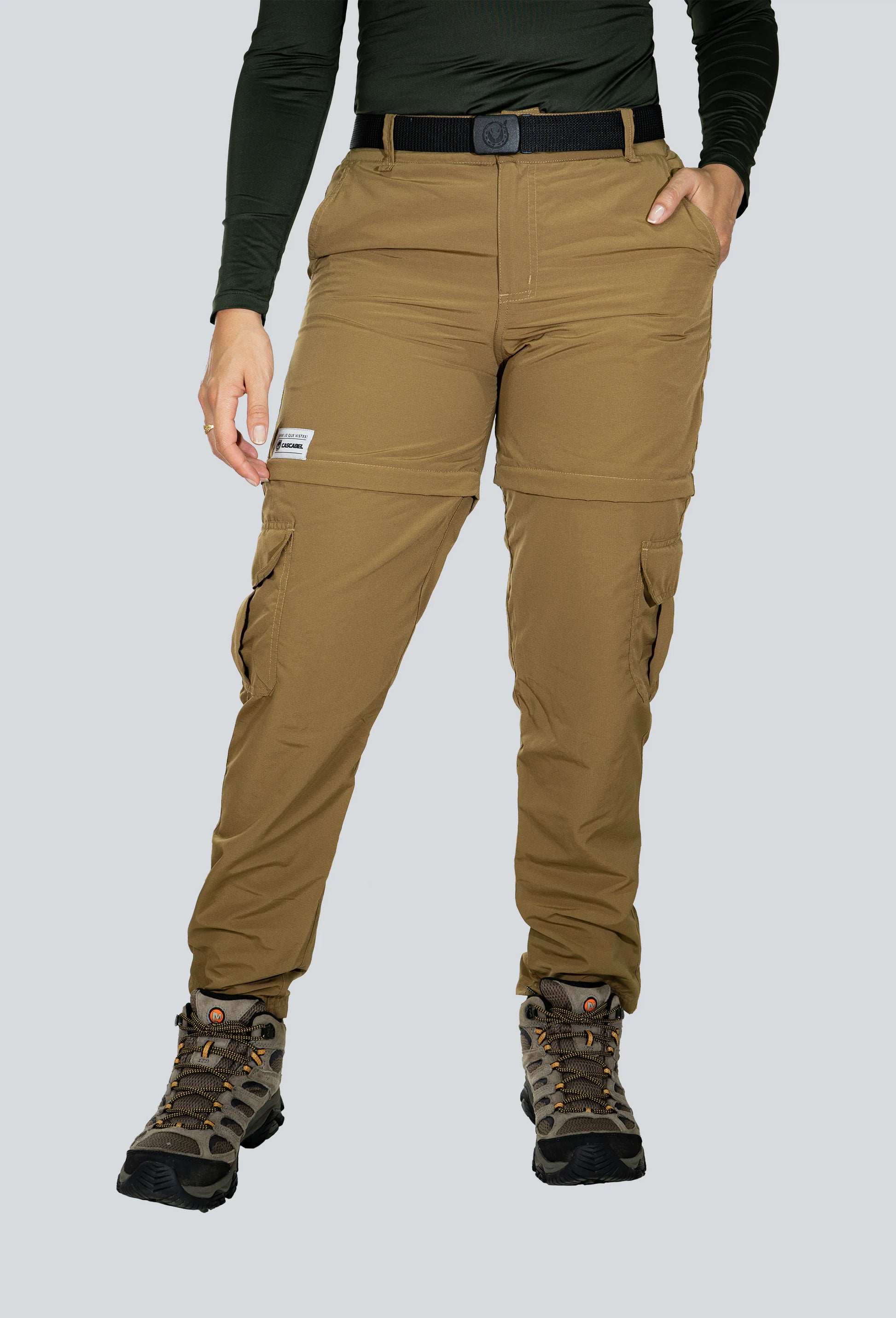 Pantalón convertible outdoor ocre fondo entero