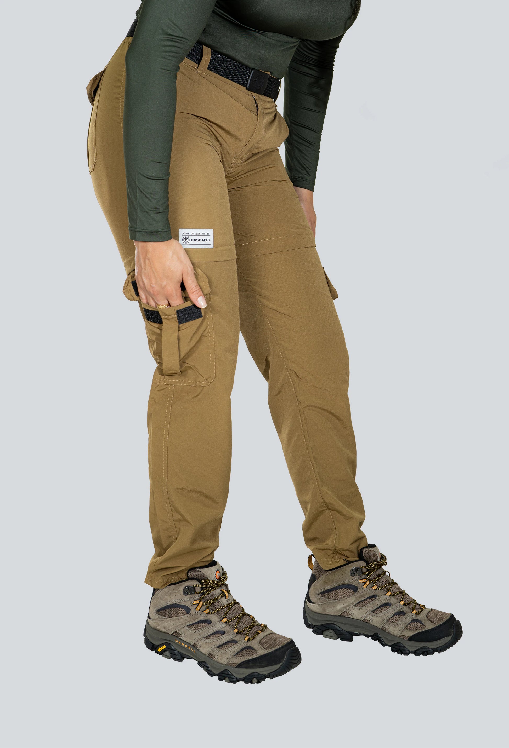 Pantalón convertible outdoor ocre fondo entero