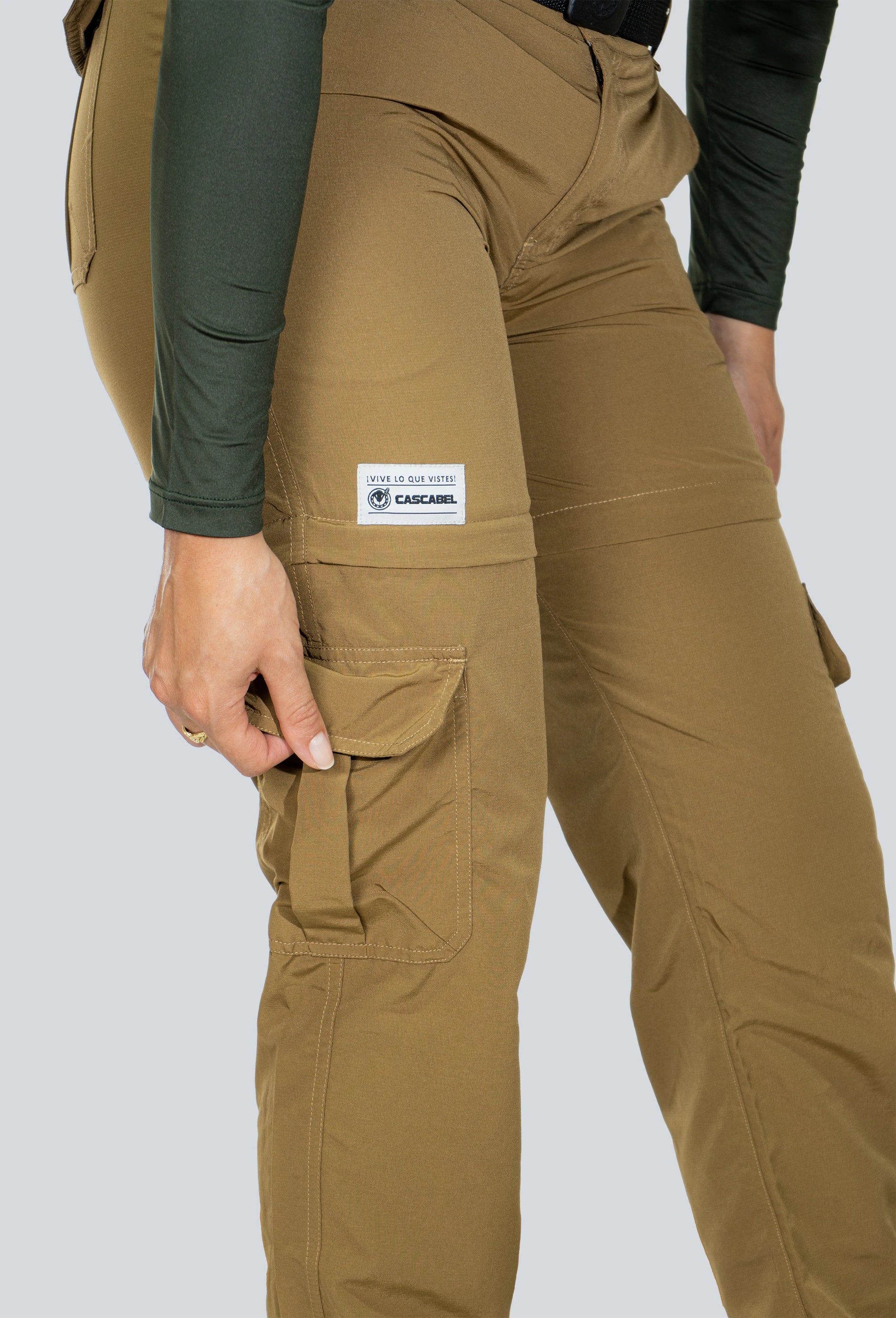 Pantalón convertible outdoor ocre fondo entero