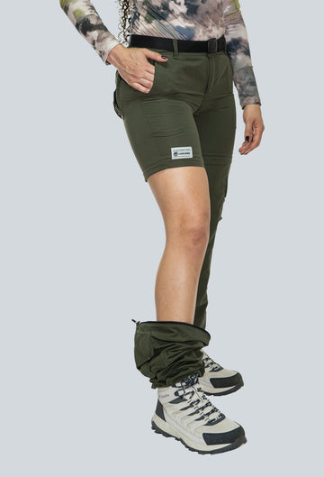 Pantalón convertible outdoor verde militar fondo entero