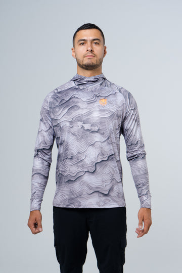 Jersey capucha cammo topografico gris