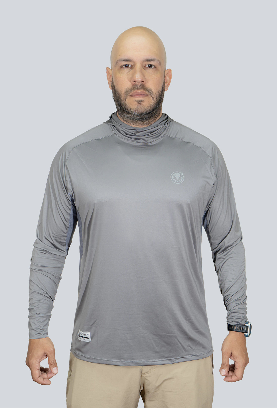 Jersey capucha gris claro fondo entero