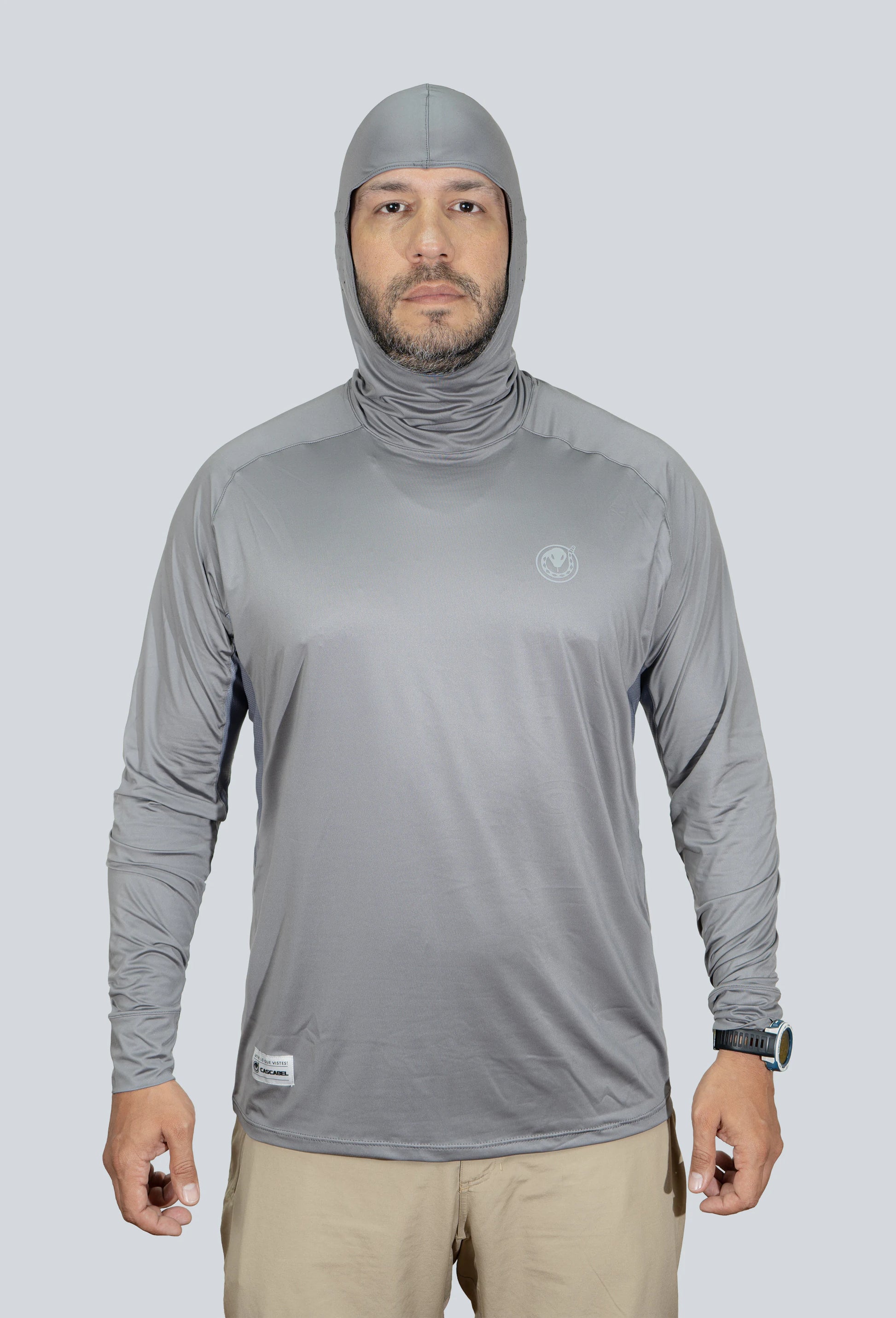 Jersey capucha gris claro fondo entero