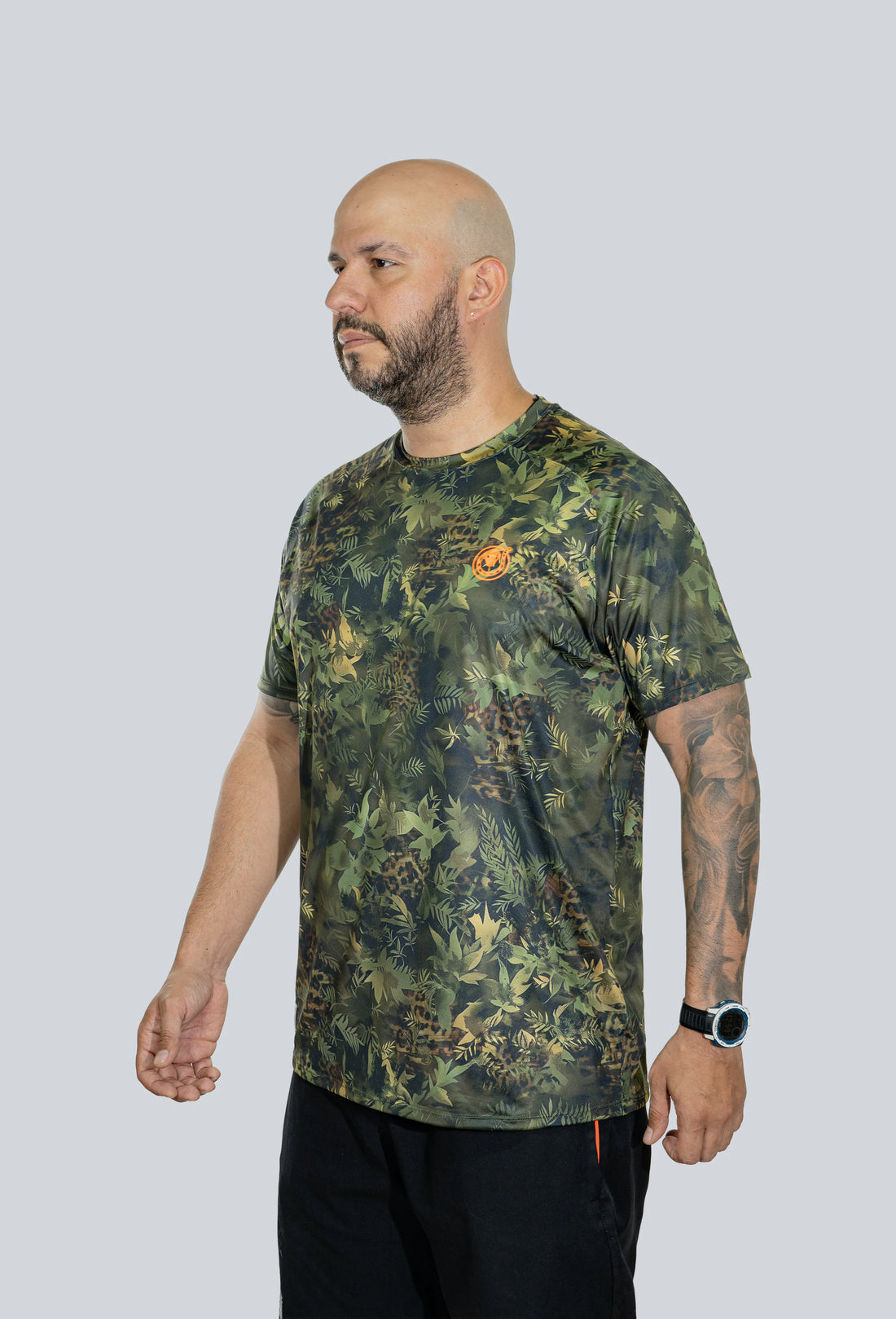 Camiseta tecnica outdoor cammo arbóreo jaguar