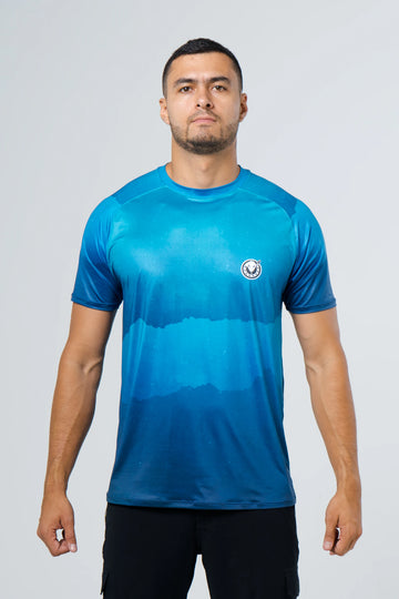 Camiseta en licra manga confort mixto atún marlín dorado