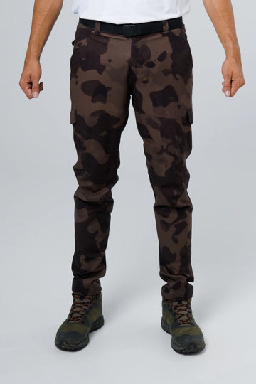 Pantalón licrado estampado caballero cammo nebuloso ocre oscuro negro