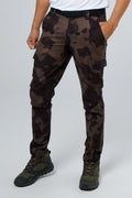Pantalón licrado estampado caballero cammo nebuloso ocre oscuro negro