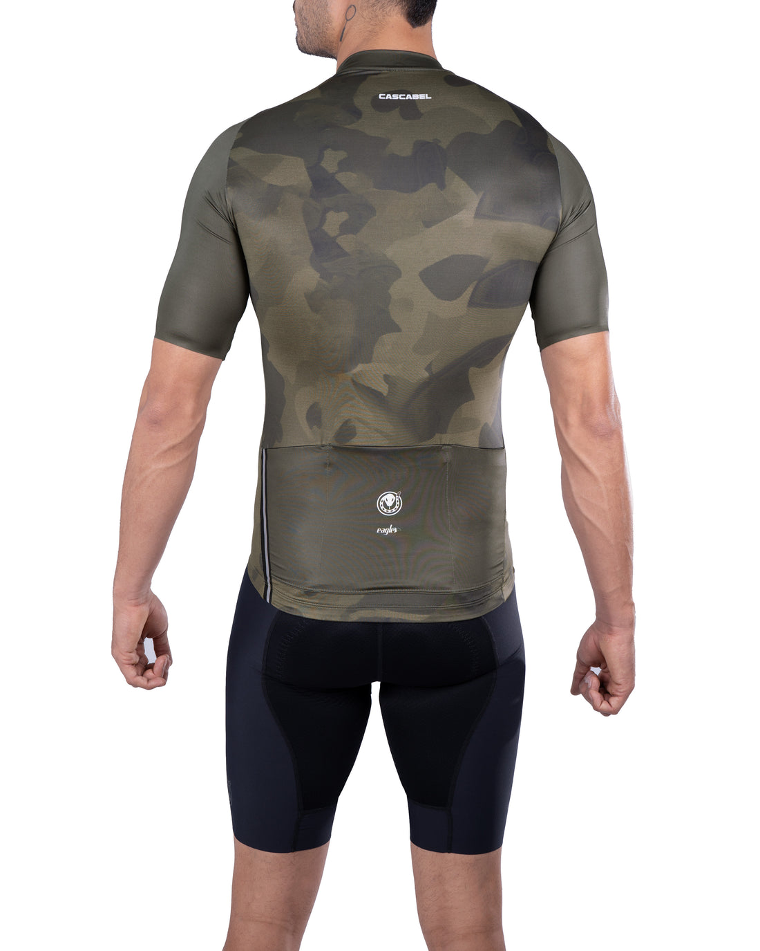 JERSEY DE CICLISMO HOMBRE CAMMO NEBULOSO OCRE OSCURO NEGRO 9000