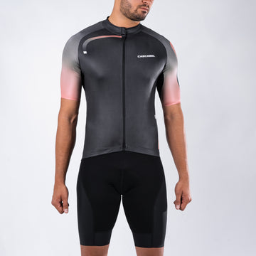 JERSEY DE CICLISMO HOMBRE DEGRADE NEGRO CORAL 9000