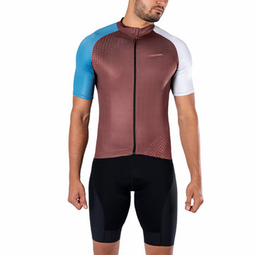 JERSEY DE CICLISMO HOMBRE PETROLEO BLANCO TRUFA 9000