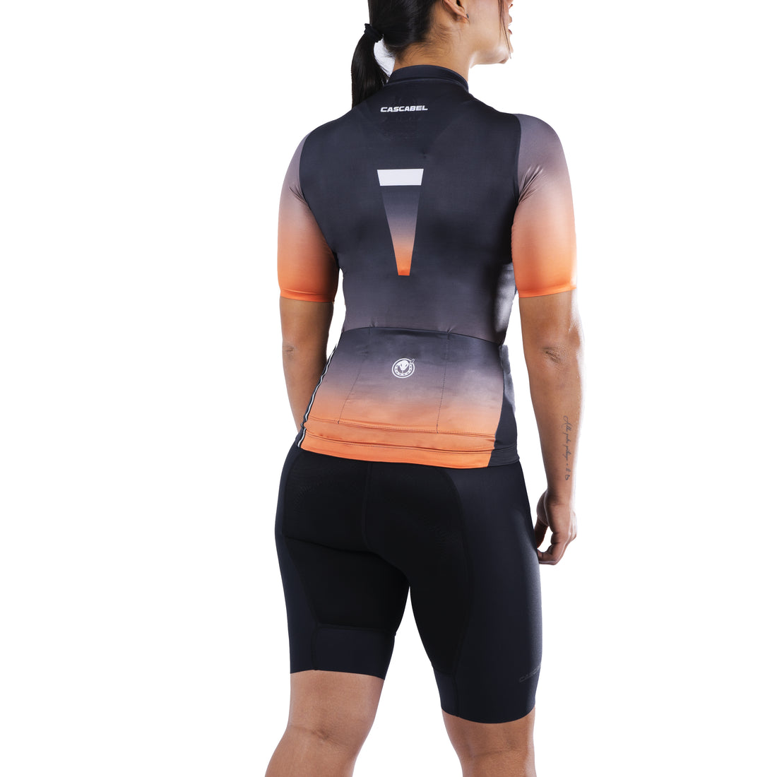 JERSEY DE CICLISMO DAMA DEGRADE NEGRO NARANJA 9001