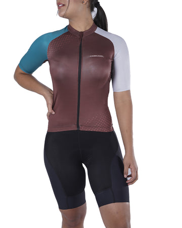Jersey de ciclismo dama petróleo blanco trufa