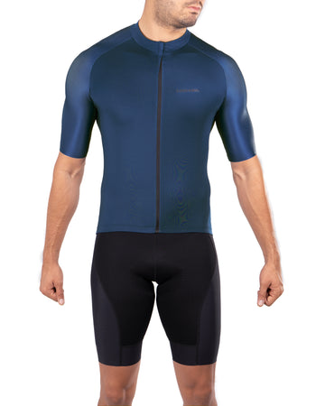 JERSEY DE CICLISMO HOMBRE AZUL FONDO ENTERO SUBLIMADO 9002