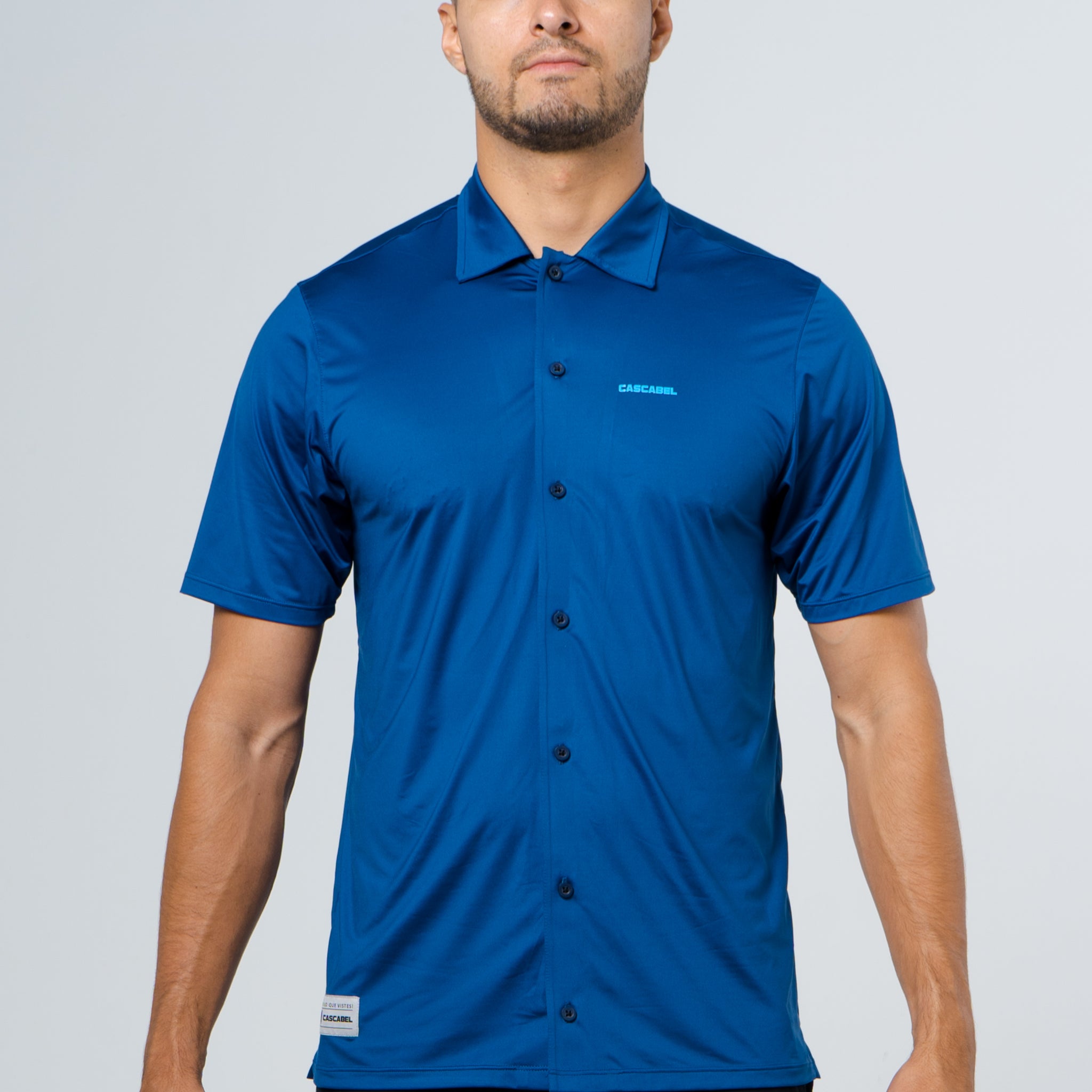 CAMISA EN LICRA MANGA CORTA AZUL NAVY 9506