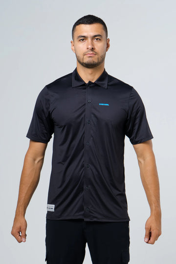Camisa manga corta negro fondo entero