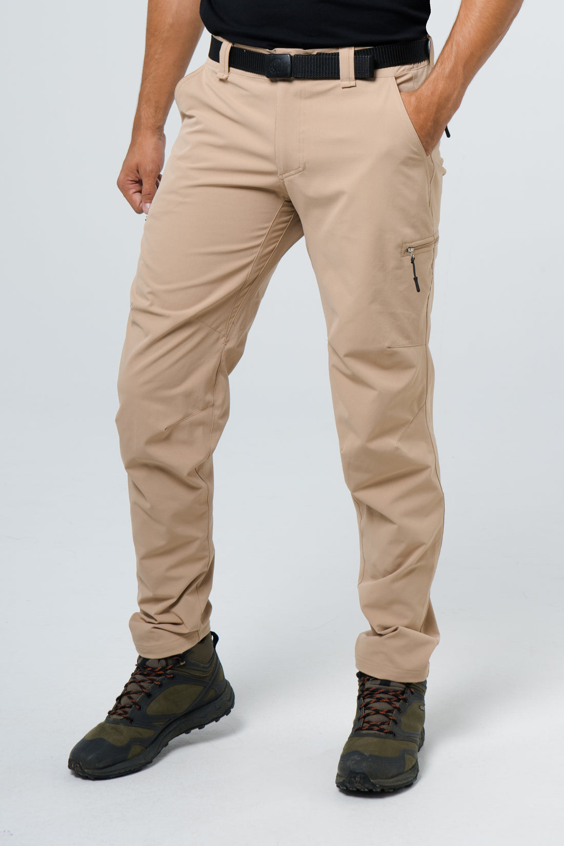 PANTALON TACTICO CON CIERRE BOLSILLOS HOMBRE CAMEL FONDO ENTERO 9507