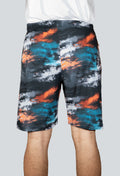 Pantaloneta licrada cierre bolsillos cammo mancha azul naranja negro