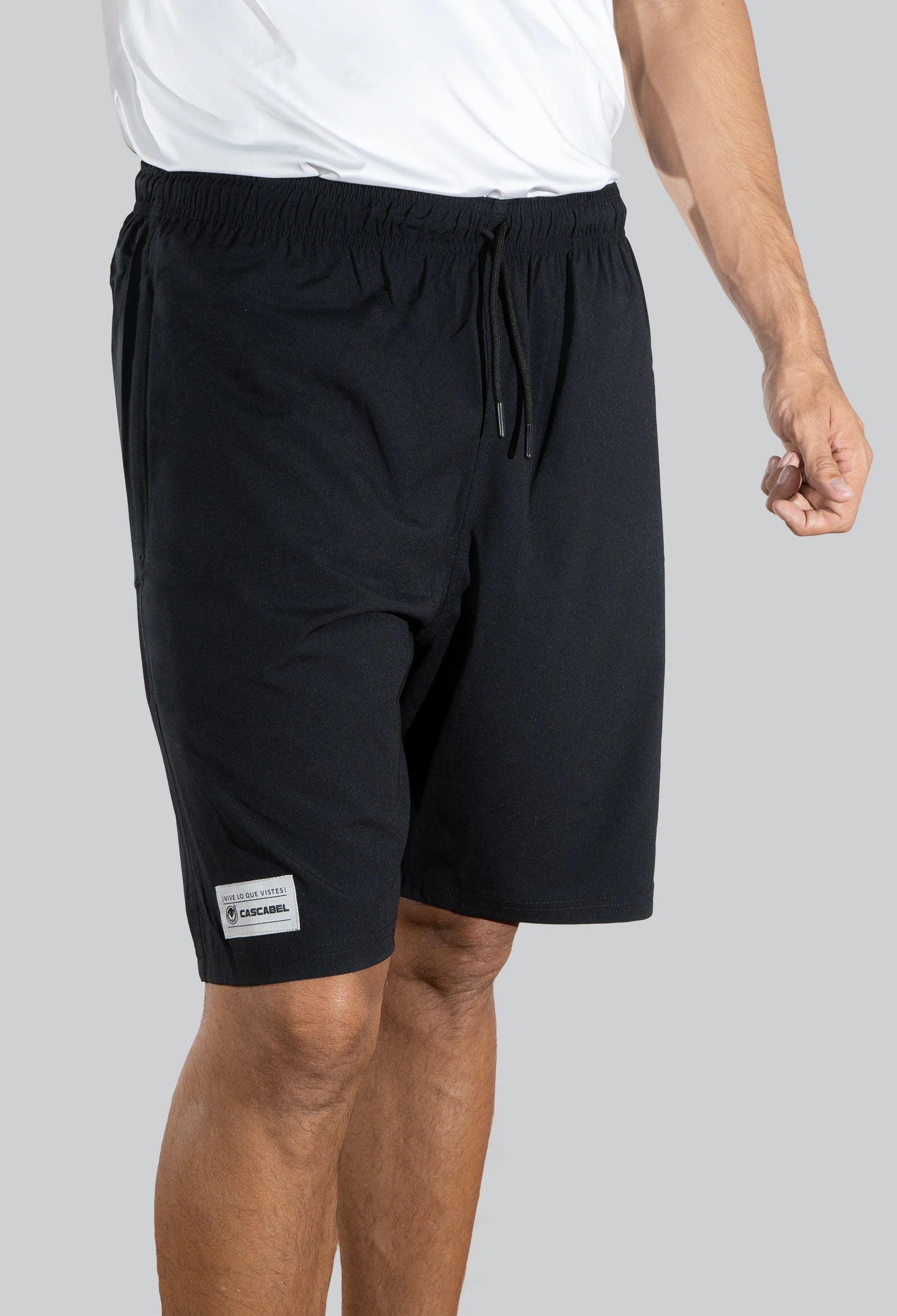 Pantaloneta licrada cierre bolsillos negro