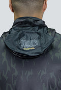 Jersey tecnico UV con proteccion facial integrada cammo militar black tex