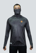 Jersey tecnico UV con proteccion facial integrada cammo militar black tex