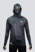 Jersey tecnico UV con proteccion facial integrada cammo militar black tex