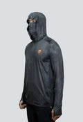 Jersey tecnico UV con proteccion facial integrada cammo militar black tex