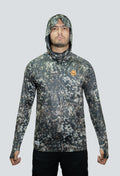Jersey tecnico UV con proteccion facial integrada cammo pantanoso