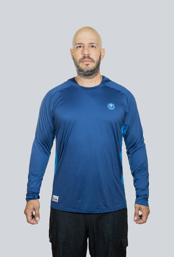 Jersey capucha amplia azul navy superior fondo entero
