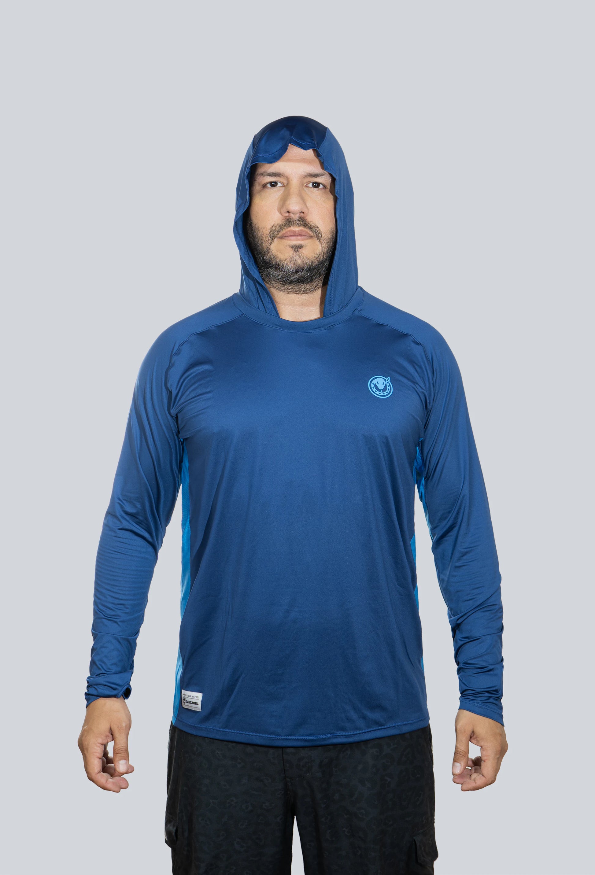 Jersey capucha amplia azul navy superior fondo entero