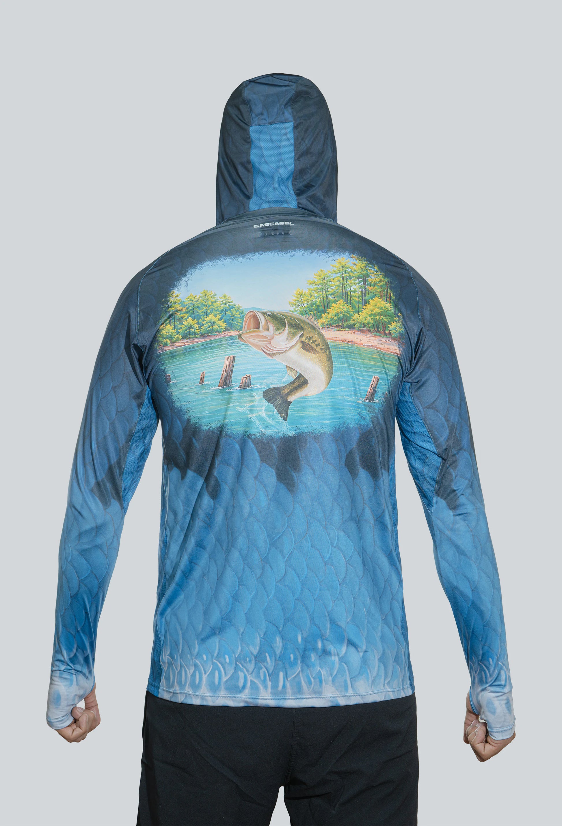 Jersey capucha amplia bass USA escama azul