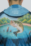 Jersey capucha amplia bass USA escama azul
