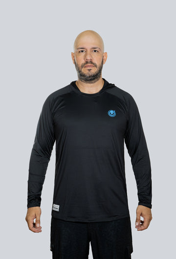 Jersey capucha amplia negro fondo entero