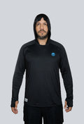 Jersey capucha amplia negro fondo entero
