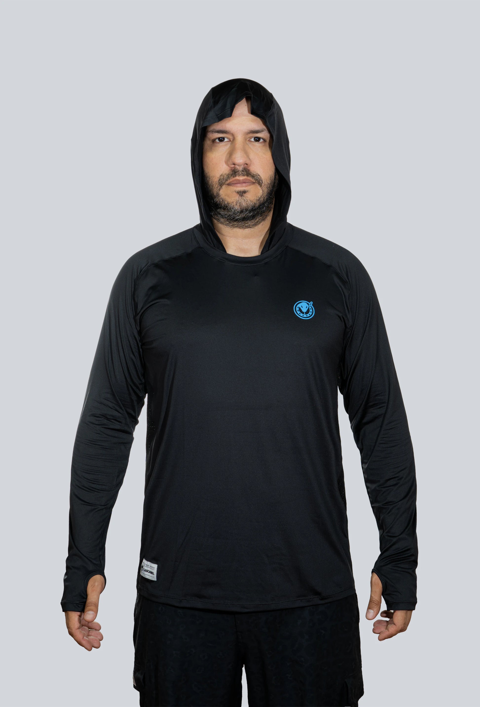 Jersey capucha amplia negro fondo entero