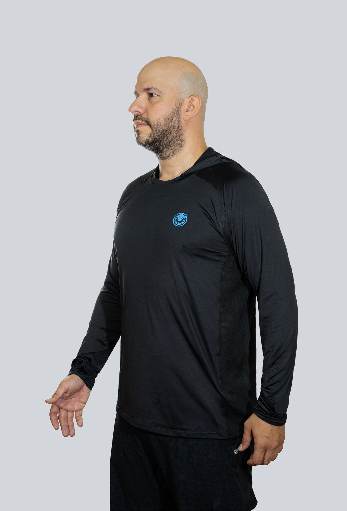 Jersey capucha amplia negro fondo entero