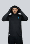 Jersey capucha amplia negro fondo entero