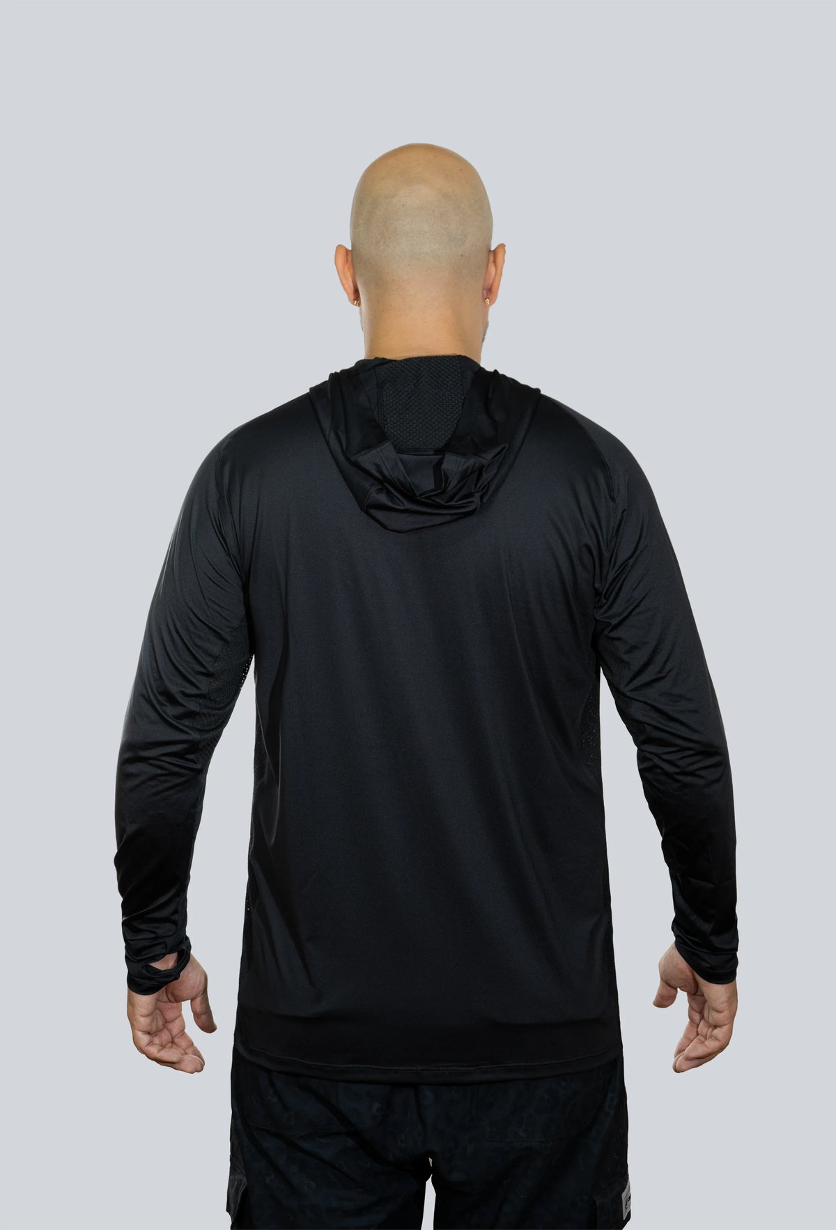 Jersey capucha amplia negro fondo entero
