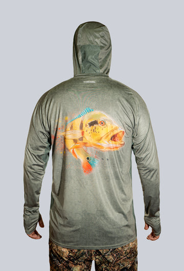 JERSEY CAPUCHA AMPLIA TUCUNARE ACUARELA FONDO VERDE 9515