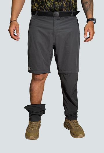 Pantalón convertible outdoor gris fondo entero
