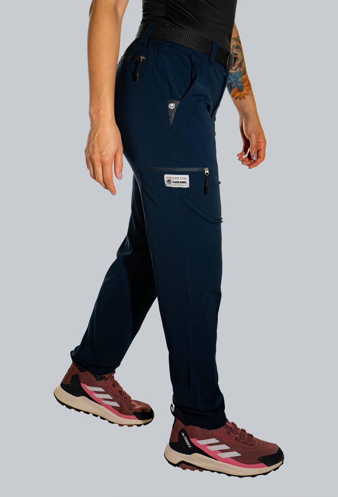 PANTALÓN LICRADO AZUL NAVY INFERIOR FONDO ENTERO MUJER 9518